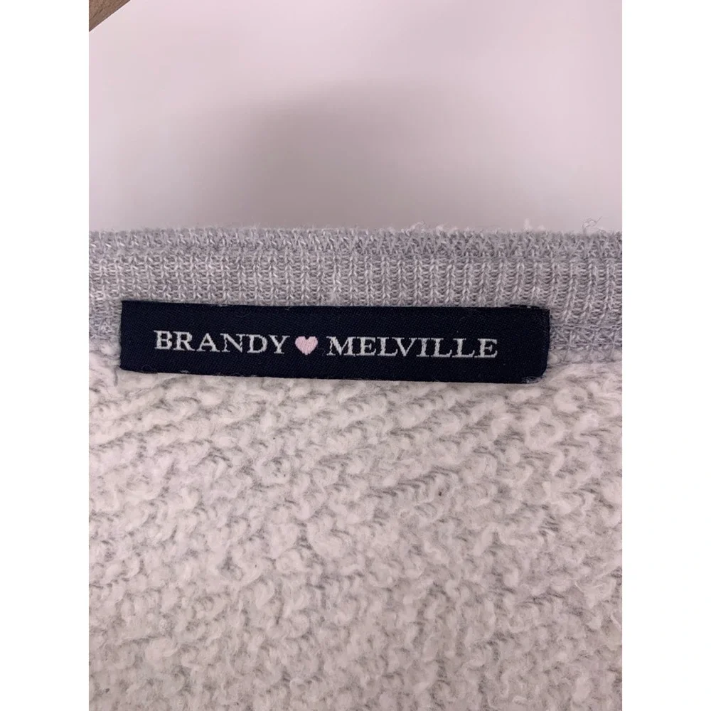 Brandy Melville Crop Oversized Sweatshirt Gray O/S - Picture 4 of 4